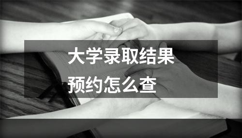 大学录取结果预约怎么查