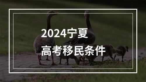 2024宁夏高考移民条件