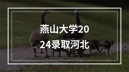 燕山大学2024录取河北