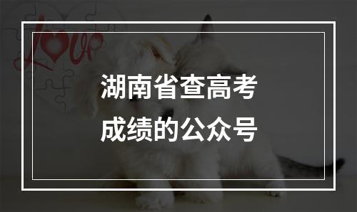 湖南省查高考成绩的公众号