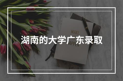 湖南的大学广东录取