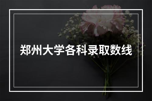 郑州大学各科录取数线