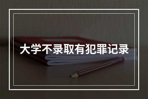 大学不录取有犯罪记录