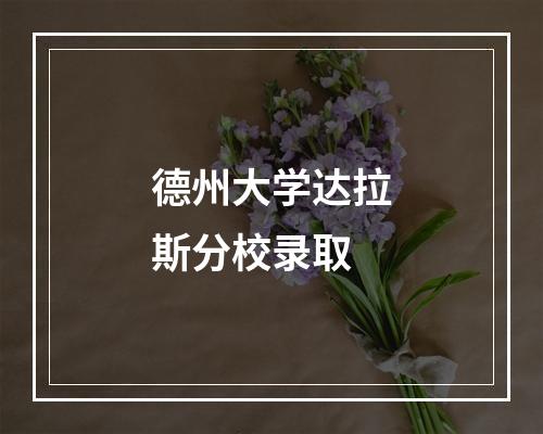 德州大学达拉斯分校录取