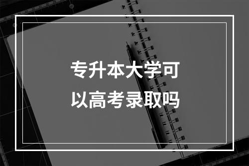 专升本大学可以高考录取吗