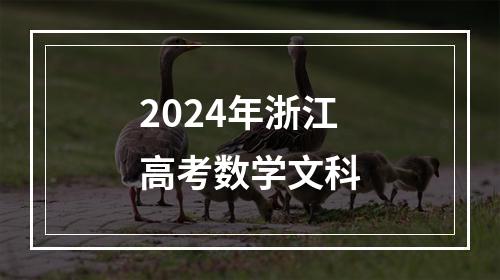 2024年浙江高考数学文科