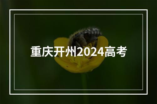 重庆开州2024高考