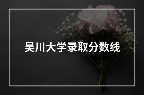 吴川大学录取分数线