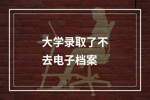 大学录取了不去电子档案