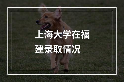 上海大学在福建录取情况