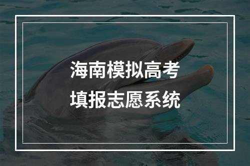 海南模拟高考填报志愿系统