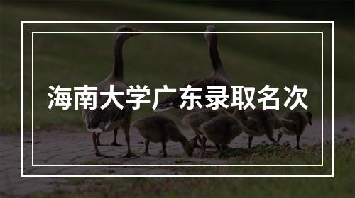 海南大学广东录取名次