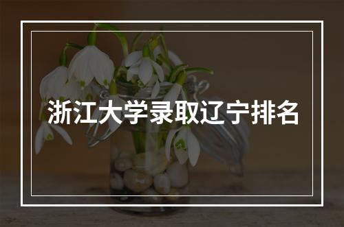 浙江大学录取辽宁排名