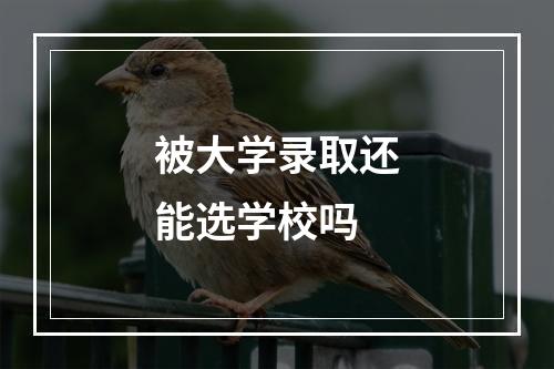 被大学录取还能选学校吗