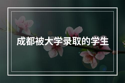 成都被大学录取的学生