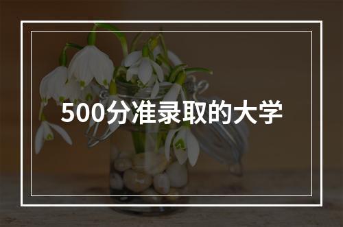 500分准录取的大学