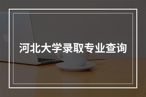 河北大学录取专业查询