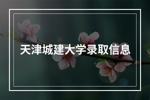 天津城建大学录取信息