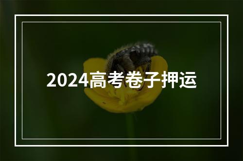 2024高考卷子押运