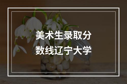 美术生录取分数线辽宁大学