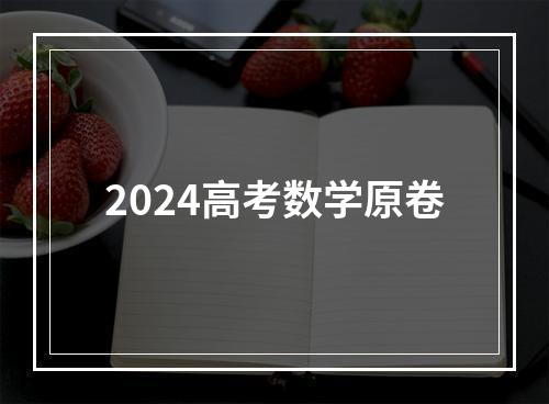 2024高考数学原卷