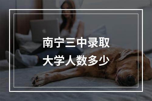 南宁三中录取大学人数多少