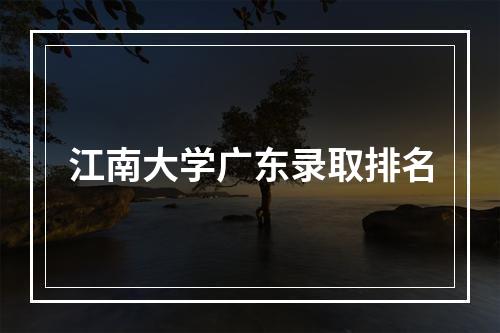 江南大学广东录取排名