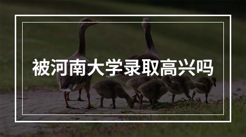 被河南大学录取高兴吗