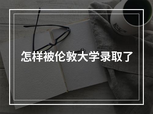 怎样被伦敦大学录取了