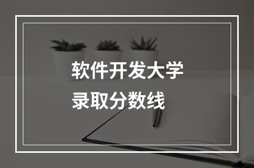 软件开发大学录取分数线