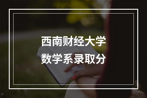 西南财经大学数学系录取分