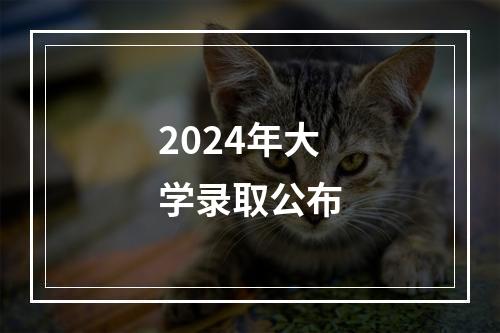 2024年大学录取公布