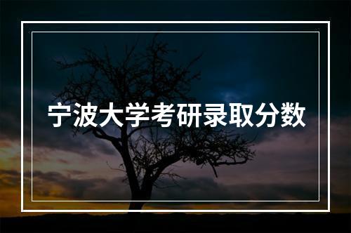 宁波大学考研录取分数