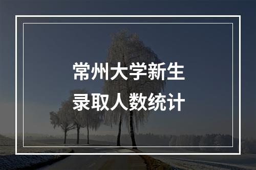 常州大学新生录取人数统计