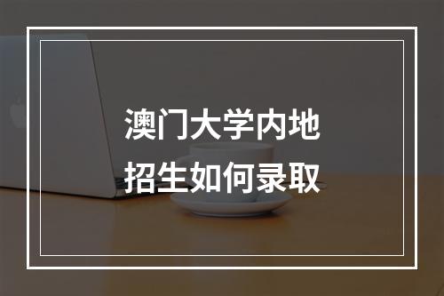 澳门大学内地招生如何录取