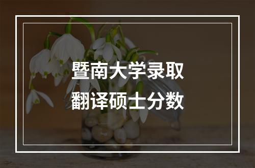 暨南大学录取翻译硕士分数