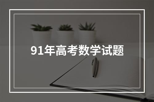 91年高考数学试题