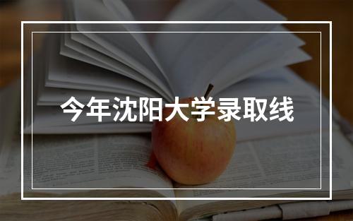 今年沈阳大学录取线