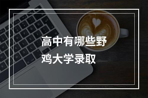 高中有哪些野鸡大学录取