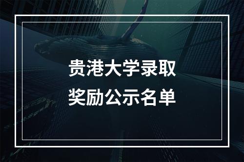 贵港大学录取奖励公示名单