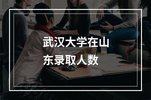 武汉大学在山东录取人数