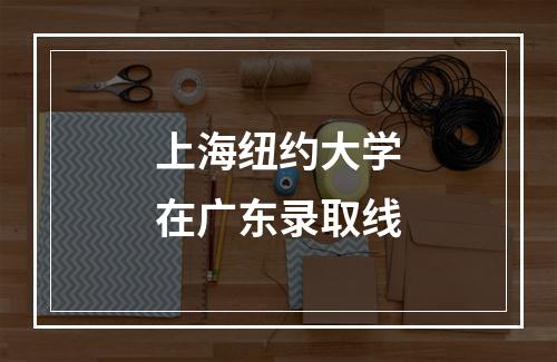 上海纽约大学在广东录取线