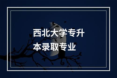 西北大学专升本录取专业