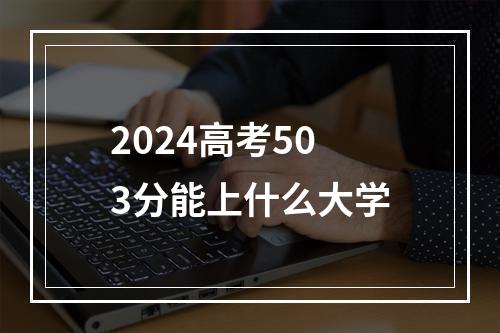 2024高考503分能上什么大学