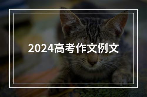 2024高考作文例文