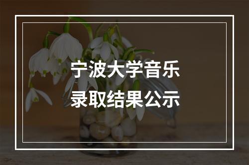 宁波大学音乐录取结果公示