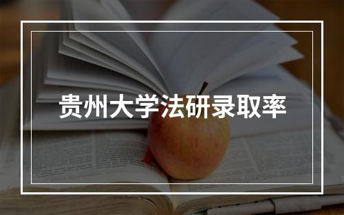 贵州大学法研录取率