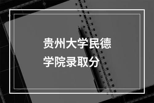 贵州大学民德学院录取分