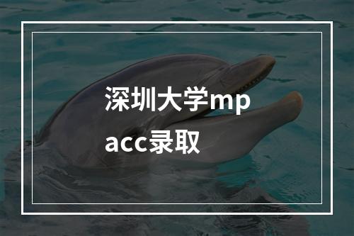 深圳大学mpacc录取