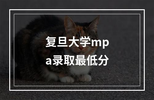 复旦大学mpa录取最低分